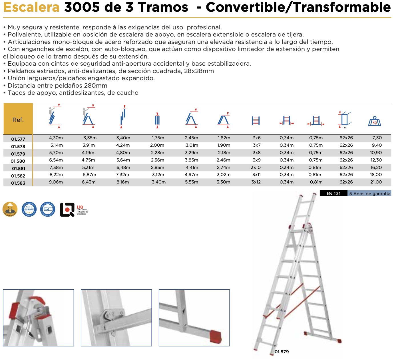 Escalera transformable