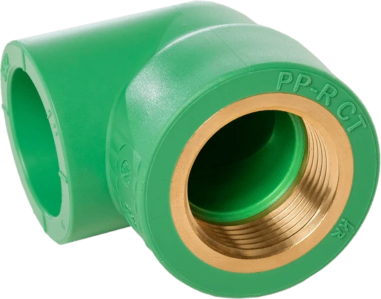 05_HELIROMA_PPR_JOELHO-90o-FEMEA_FEMALE-ELBOW PPR CODO 90º VERDE ROSCA H 25 x .3/4 HELIROMA - Imagen 1