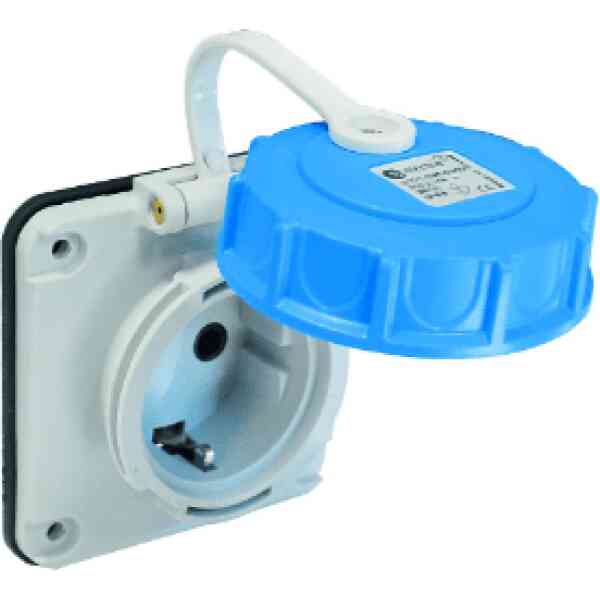 BASE DOMESTICA AZUL P/CAJA DIST. 16A 2P+T IP68 APARELEC