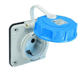 BASE DOMESTICA AZUL P/CAJA DIST. 16A 2P+T IP68 APARELEC