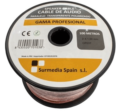 CABLE AUDIO PARALELO 2 X 1.00 mm TRANSPARENTE POLAR 100 metros SURMEDIA CABLE AUDIO PARALELO 2 X 1.00 mm TRANSPARENTE POLAR 100 metros SURMEDIA - Imagen 1