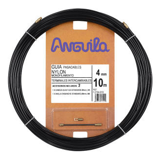 PASACABLES INTERCAMBIABLE NYLON 4MM NEGRO 10M ANGUILA