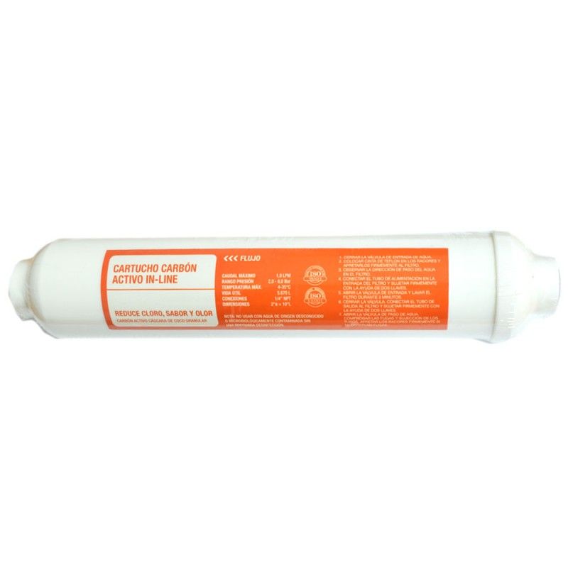 cartucho-superior-osmosis-ath-304110 CARTUCHO CARBON ACTIVO GAC IN-LINE 2x10 ANTIBACTERIAS ATH - Imagen 1