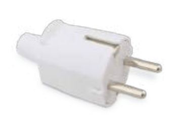 CLAVIJA BIPOLAR ENTRADA CABLE RECTA 4.8MM BLANCO GSC