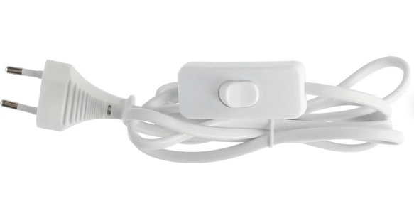 CONEXION CABLE PLANO + INT. (2X0.75MM) 1,5M BLANCO GSC