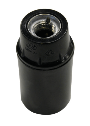 PORTALAMPARAS BAQUELITA LISO E14 NEGRO GSC PORTALAMPARAS BAQUELITA LISO E14 NEGRO GSC - Imagen 1