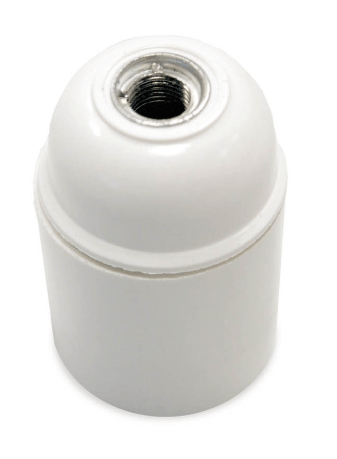 PORTALAMPARAS BAQUELITA LISO E27 BLANCO GSC PORTALAMPARAS BAQUELITA LISO E27 BLANCO GSC - Imagen 1