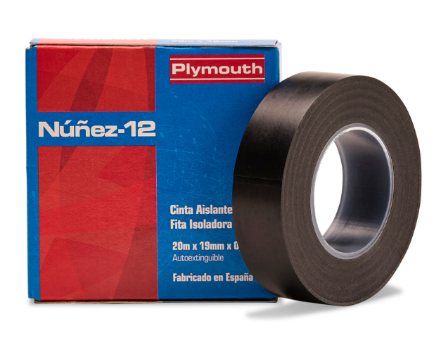 CINTA ADHESIVA PVC NUÑEZ-12 20x19 NEGRA PLYMOUTH