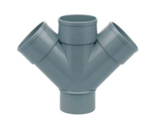 PVC EVACUACION DERIVACION DOBLE M H 45º 110 IBIDE