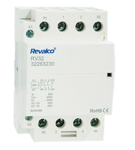 CONTACTOR MODULAR 3 MODULOS 4 POLOS 40A 230V 4NO REVALCO CONTACTOR MODULAR 3 MODULOS 4 POLOS 40A 230V 4NO REVALCO - Imagen 1