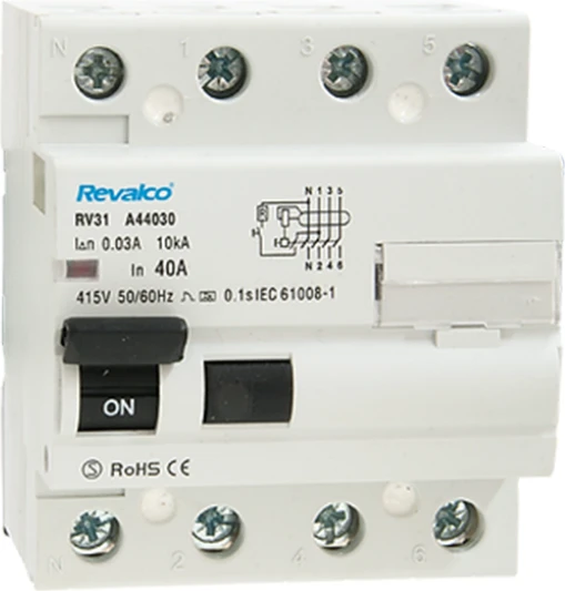 DIFERENCIAL 4 POLOS 40A 30mA AC 10kA REVALCO DIFERENCIAL 4 POLOS 40A 30mA AC 10kA REVALCO - Imagen 1