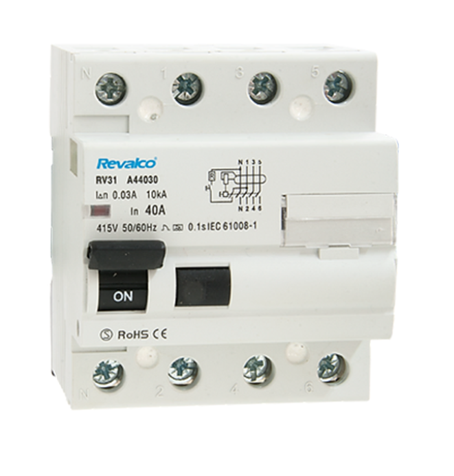DIFERENCIAL 4 POLOS 80A 30mA AC 10kA REVALCO DIFERENCIAL 4 POLOS 80A 30mA AC 10kA REVALCO - Imagen 1