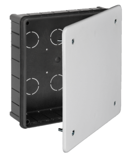 EMPOTRAR CAJA CONEXION 200X200X65 TAPA BLANCO TORNILLOS SOLERA