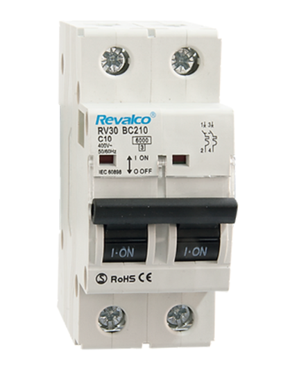 MAGNETOTERMICO 2 POLOS 20A C 6kA REVALCO