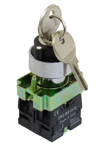 SELECTOR CON LLAVE 1 NO+1 NC NEGRO WERDEN