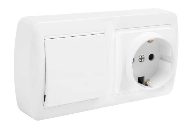SUPERFICIE BASE 2P+T 16 250V + CONMUTADORINTERRUPTOR 10A 250V 148X72X28 BLANCO SOLERA SUPERFICIE BASE 2P+T 16 250V + CONMUTADOR/INTERRUPTOR 10A 250V 148X72X28 BLANCO SOLERA - Imagen 1