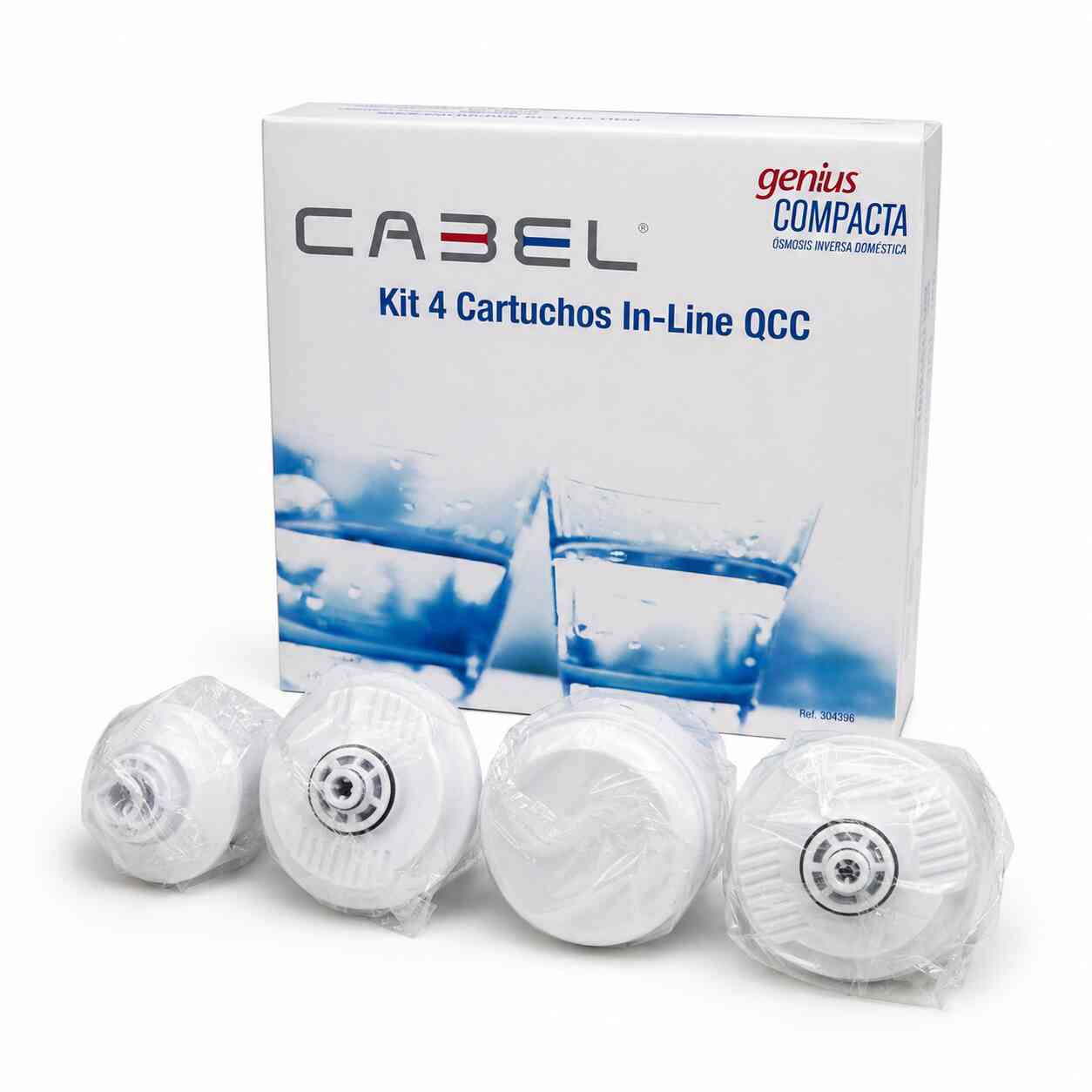 KIT CARTUCHOS REEMPLAZO GENIUS COMPACTA IN-LINE QCC (4u) CABEL