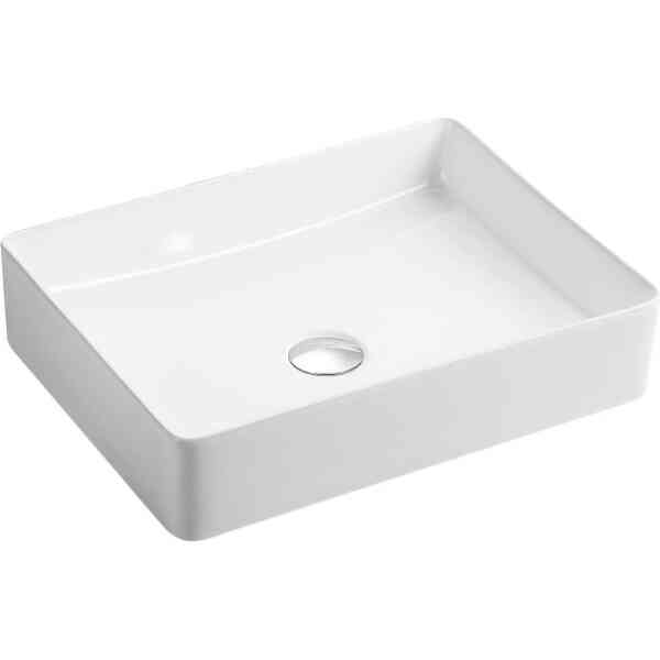 QTRO 47 LAVABO RECTANDULAR 47X36X11 CM SOBRE ENCIMERA BLANCO BRILLO AQUORE