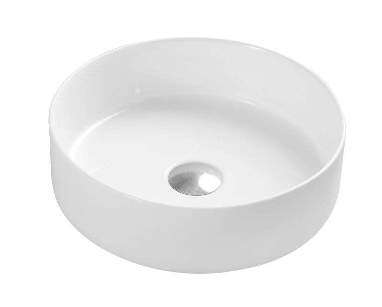 SPIN 35 LAVABO REDONDO 35X35X12 CM SOBRE ENCIMERA BLANCO BRILLO AQUORE