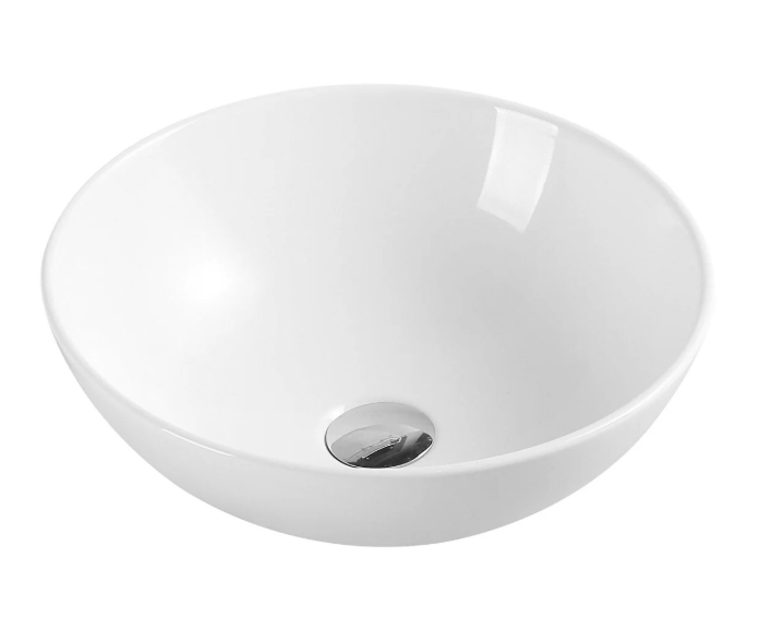 SPIN 40 LAVABO REDONDO 40X40X12 CM SOBRE ENCIMERA BLANCO BRILLO AQUORE