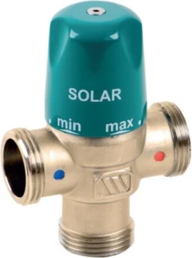 VALVULA MEZCLADORA TERMOSTATICA 1 CON UNION 12 M EN LATON PARA INSTALACIONES INST.ESOLAR. WATTS VALVULA MEZCLADORA.TERMTC.1 M LT.P/INST.ESOLAR, 3BAR: 63L/MIN PN10 WATTS - Imagen 1