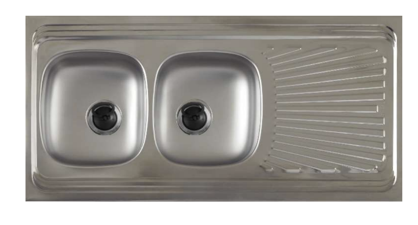 BC0001471 FREGADERO SOBREPONER 1200X600 2S+1E SIN AGUJERO / CON VÁLVULA BANKA - Imagen 1