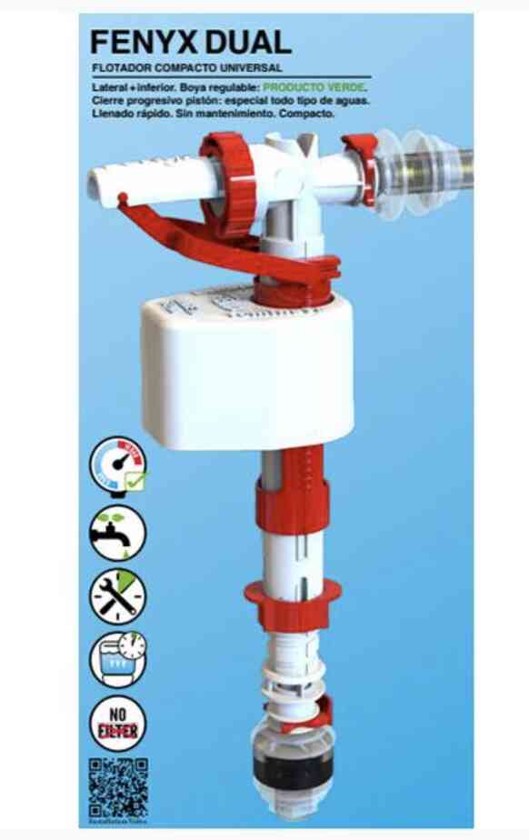 GRIFO FLOTADOR COMPACTO DUAL LATERAL + INFERIOR FOMINAYA