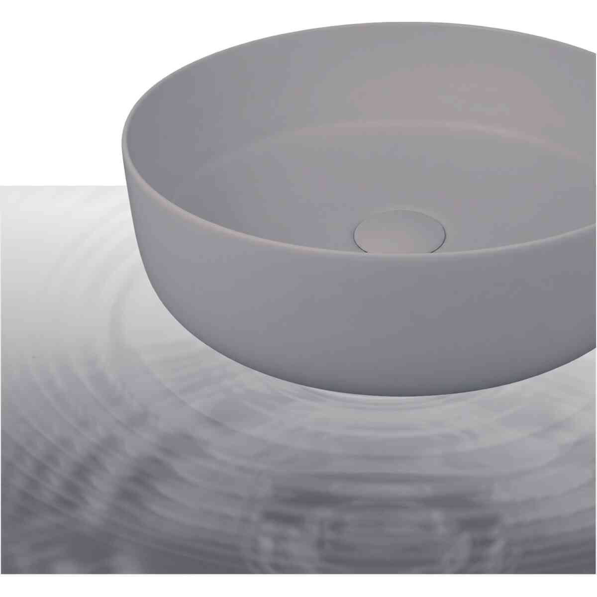 Spin 35 Lavabo Redondo 35,5X35,5X12 Cm Sobre Encimera Gris Claro Aquore Spin 35 Lavabo Redondo 35,5X35,5X12 Cm Sobre Encimera Gris Claro Aquore