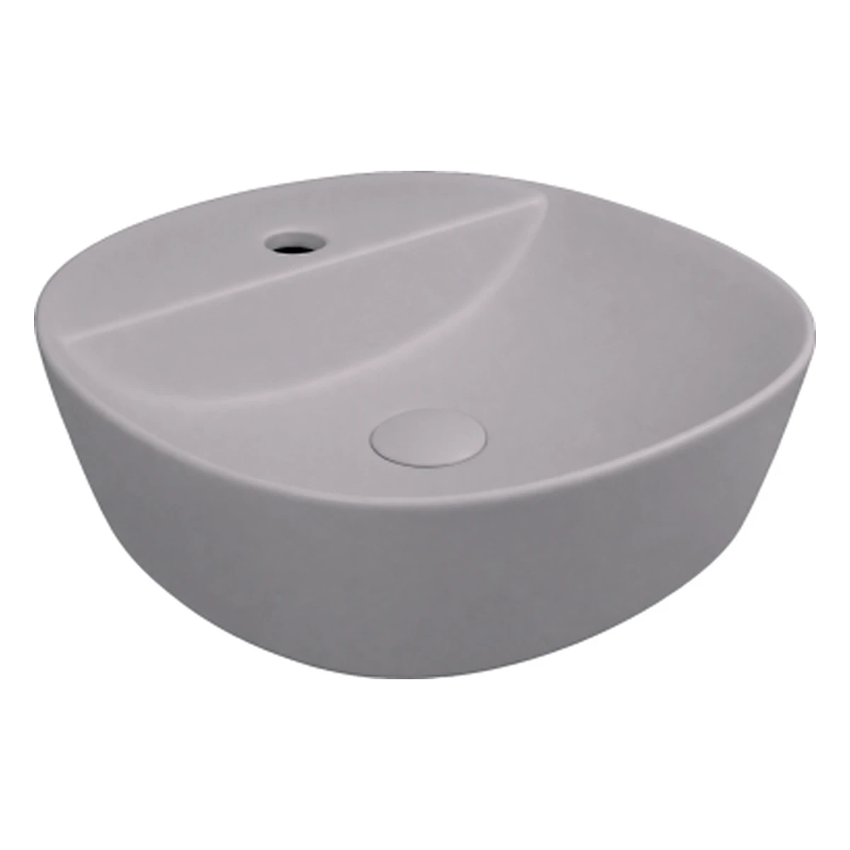 Spin 40Cg Lavabo Redondo Con Agujero 40,5X40,5X12 Cm Sobre Encimera Gris Claro A Spin 40Cg Lavabo Redondo Con Agujero 40,5X40,5X12 Cm Sobre Encimera Gris Claro A