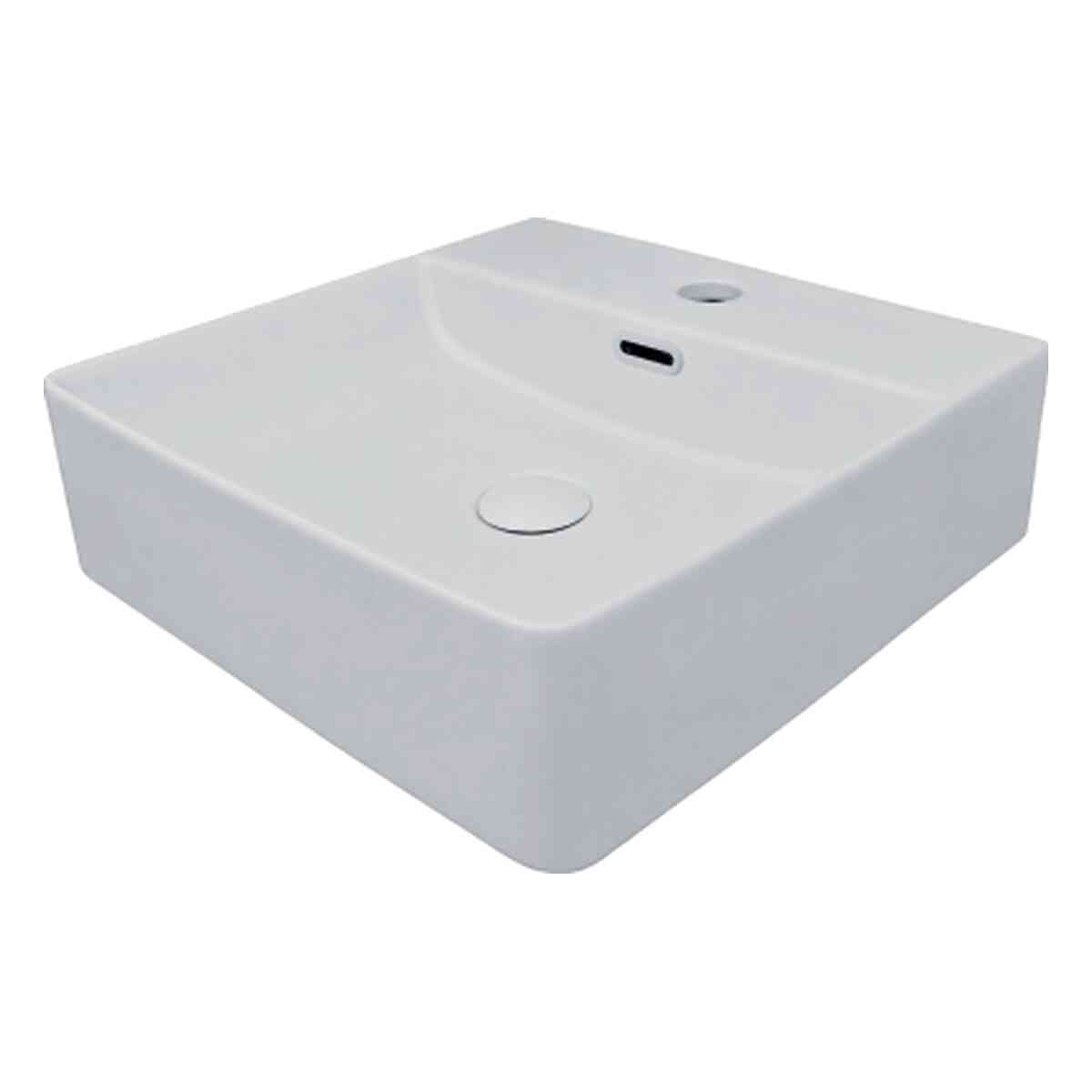 Vento 42M Lavabo Cuadrado Con Agujero 42X42X12 Cm Sobre Encimera O Suspendido Bl Vento 42M Lavabo Cuadrado Con Agujero 42X42X12 Cm Sobre Encimera O Suspendido Bl